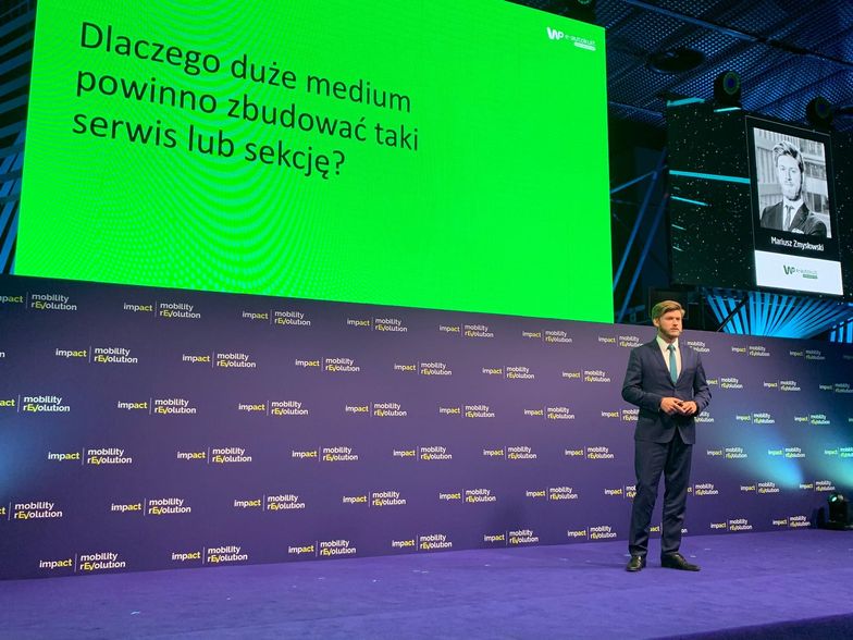 Redaktor naczelny autokult.pl Mariusz Zmysłowski podczas Impact Mobility rEVolution'19.