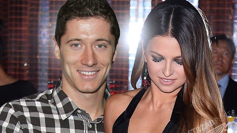 Robert Lewandowski z żoną Anną Lewandowską na Sylwestrze