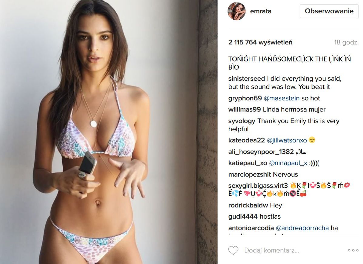 Emily Ratajkowski radzi, jak zrobić selfie w bikini