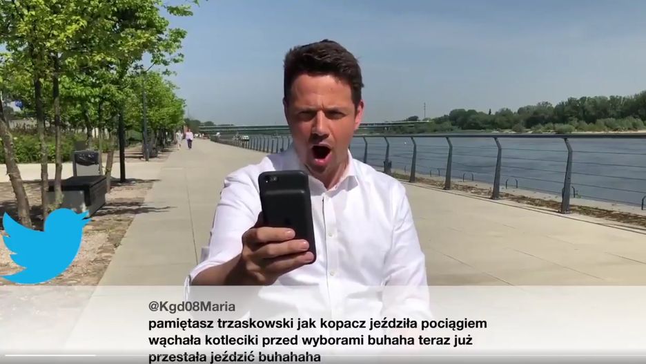 Kandydat PO na prezydenta Warszawy czyta tweety na swój temat