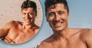 Robert Lewandowski pręży muskuły na plaży. Ania zrobiła mu piekielnie gorącą sesję w bokserkach