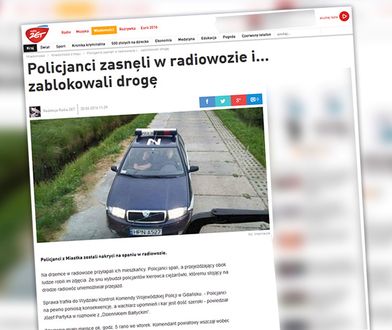 Przez drzemkę zablokowali drogę. Śpiących w radiowozie policjantów obudził kierowca ciężarówki