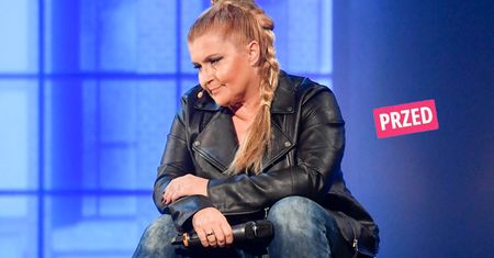 Skrzynecka w króciutkich włosach koloru blond na salonach. Ale my patrzymy na jej talię. Matko, jak ona schudła!