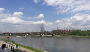 Pożar kamienicy na Pradze Północ. "Kłęby dymu nad stadionem"