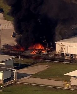 Groźny pożar uszkodzonej przez powódź fabryki chemicznej w Teksasie
