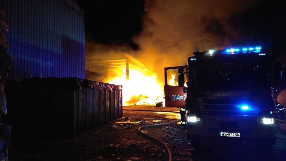 Pożar sortowni śmieci w Wilanowie