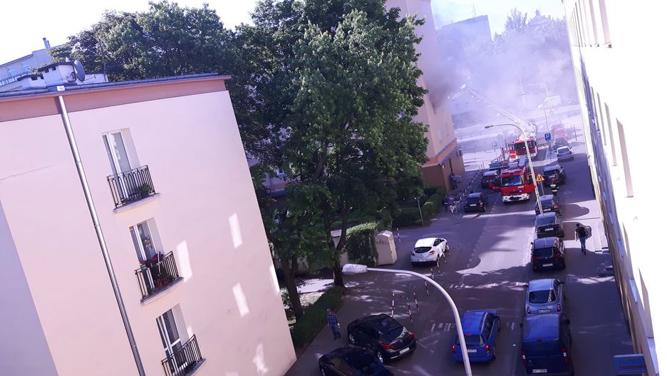Pożar przy ulicy Staszica
