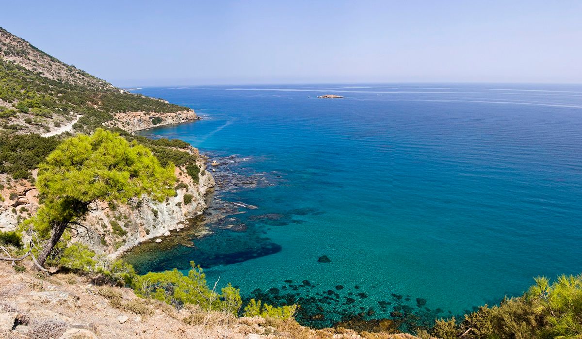 A promontory and cape at the northwest extremity of Cyprus 