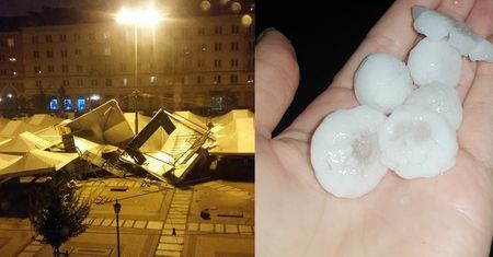 Ogromne zniszczenia w Poznaniu. Burza i grad wielkości piłek golfowych