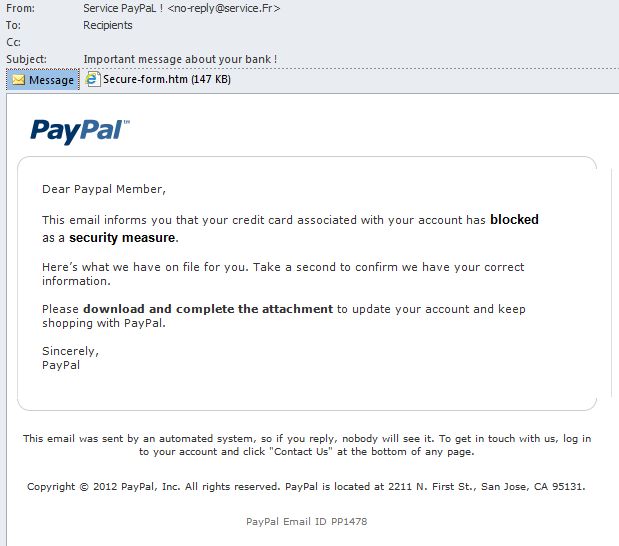 Atak phishingowy wymierzony w użytkowników PayPala