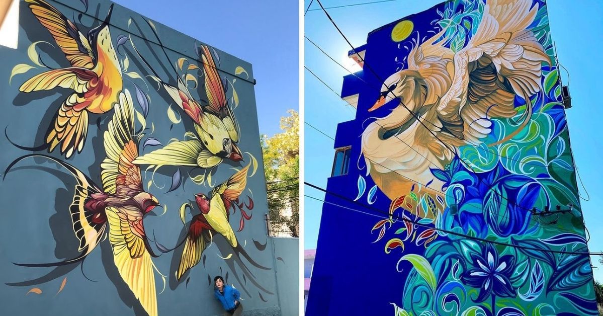 30 Fantastic Murals. An Artist Decorates Her City with Colorful Images of Wild Animals