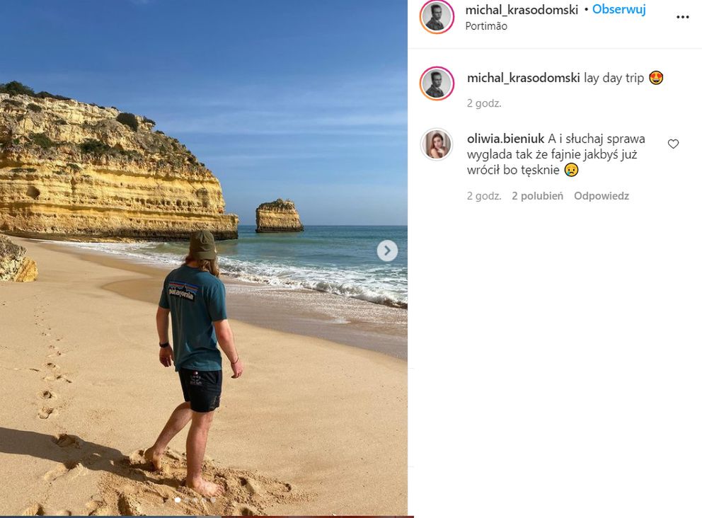 Oliwia Bieniuk komentuje post swojego chłopaka