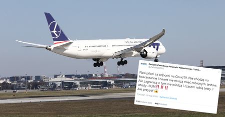Koronawirus. Związkowcy kontra LOT. Sprzeczne informacje o pilocie i koronawirusie