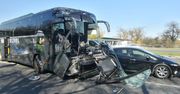 Autobus Legii Warszawa z prawie 30 dziećmi na pokładzie miał wypadek