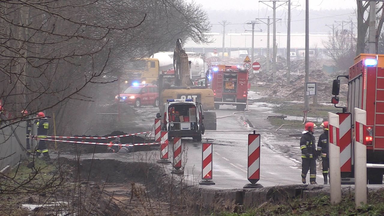 Koparka uszkodziła gazociąg