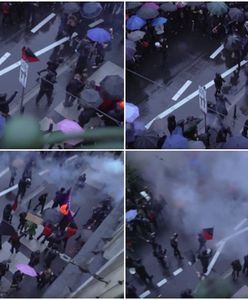 Zatrzymania po "czarnym proteście" w Poznaniu. Nagranie pokazuje początek zamieszek