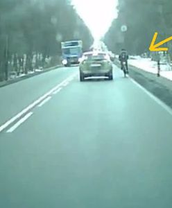 Pomorskie: Kierowca chciał potrącić rowerzystę. Szokujące nagranie