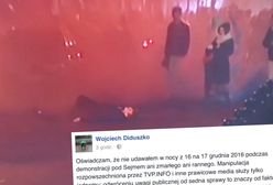 Mężczyzna, który w trakcie piątkowych protestów położył się na jezdni "nieprzytomny" wydał oświadczenie. Tak się tłumaczy