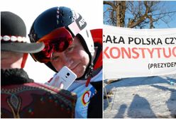 Prezydent szusował na nartach i dziękował Marii Kaczyńskiej, a KOD popsuł mu humor