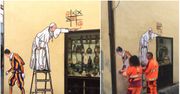 Usunięto wspaniały mural z papieżem Franciszkiem. Nawet duchowni protestowali, by go zostawić
