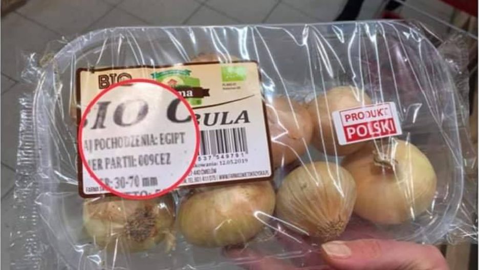 Cebula z Francji sprzedawana jest jako polska