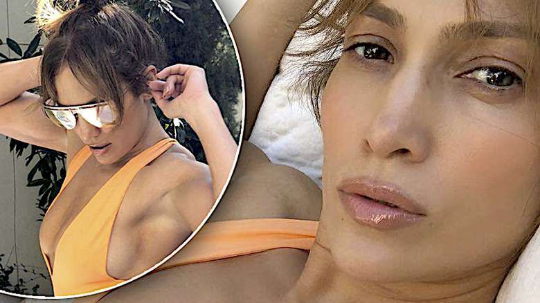 Jennifer Lopez w brzoskwiniowym kostiumie