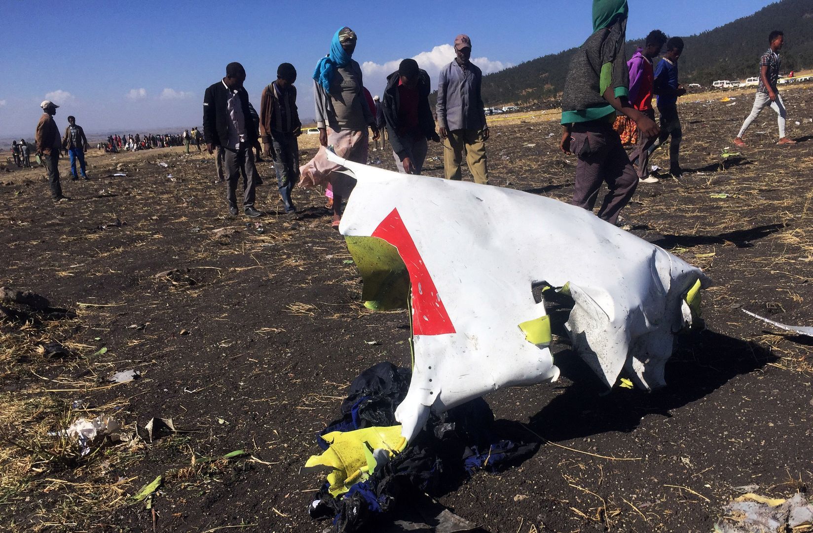 Szczątki samolotu, który rozbił się w Etiopii