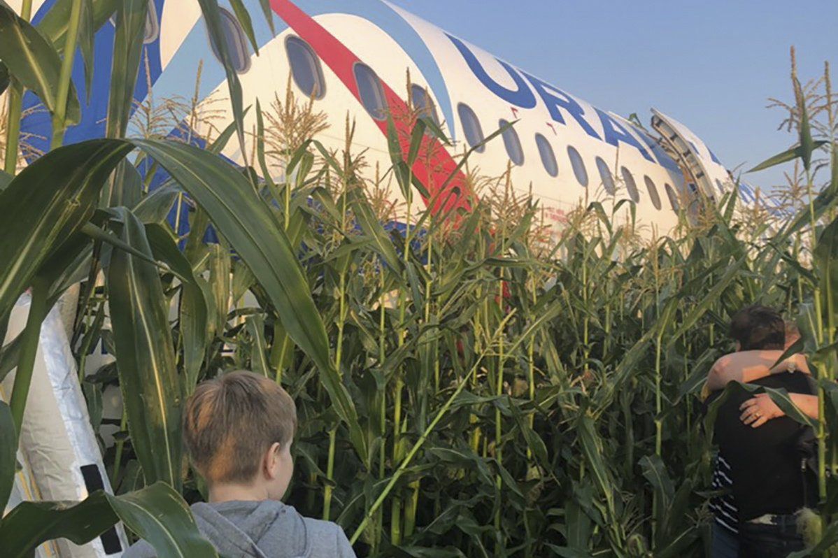 Samolot airbus zarył w pole kukurydzy. Rosja odznaczy pilotów