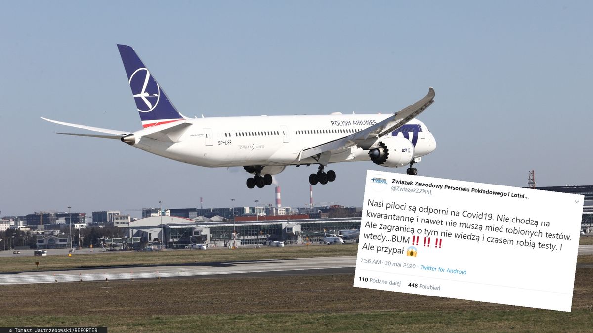Koronawirus u pilota PLL LOT. "Konieczne są testy"