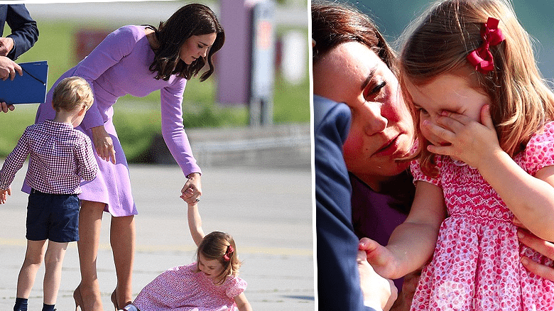 Księżniczka Charlotte na lotnisku upadła