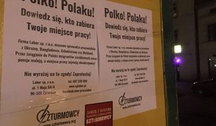 "Szturmowcy" protestują przeciwko pracownikom z Ukrainy. Rozwiesili plakaty