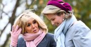 Brigitte Macron z królową Matyldą. Ich stylizacje diametralnie się różnią