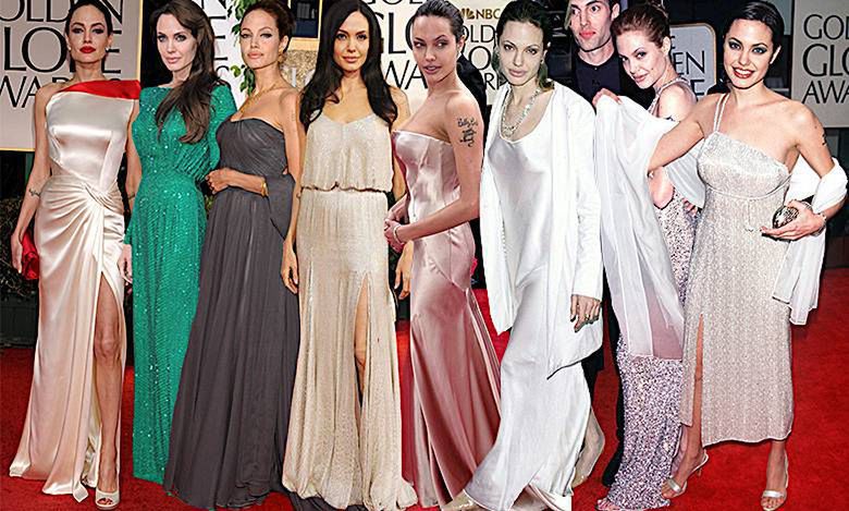 Angelina Jolie Złote Globy kreacje