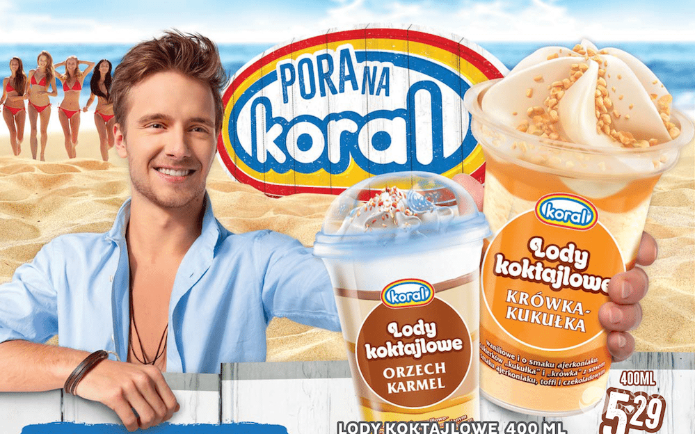 Maciej Musiał reklamuje lody Koral