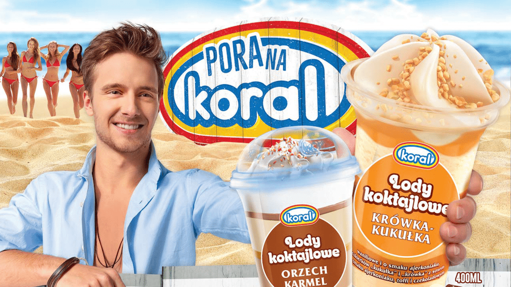 Maciej Musiał reklamuje lody Koral