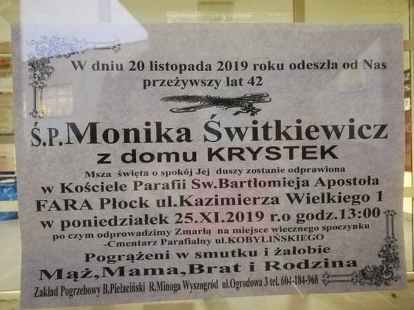 Monika Świtkiewicz - nekrolog