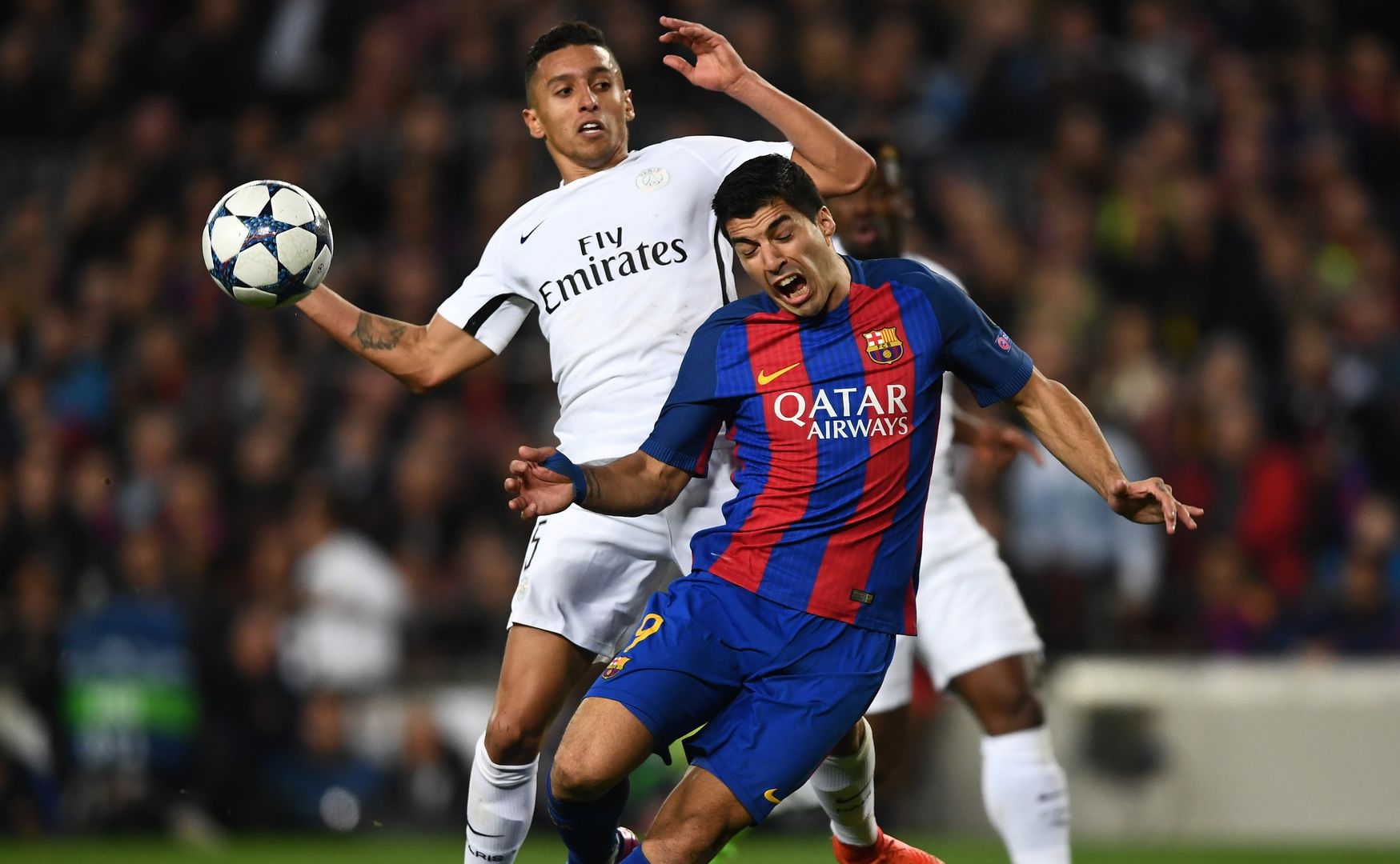 during the UEFA Champions League Round of 16 second leg match between FC Barcelona and Paris Saint-Germain at Camp Nou on March 8, 2017 in Barcelona, Spain.