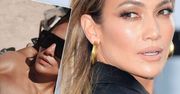 Jennifer Lopez przeszła samą siebie! W arabskim kraju opalała się prawie jak na plaży nudystów! Cieniutki pasek ledwo zasłonił jej sutki