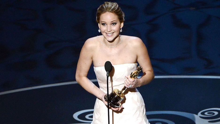 Jennifer Lawrence dziękuje za Oscara (2013)