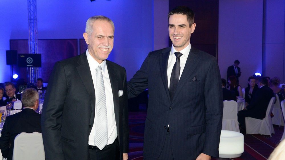 Tobias Solorz (po prawej) zebrał w ubiegłym roku premię za przejęcia