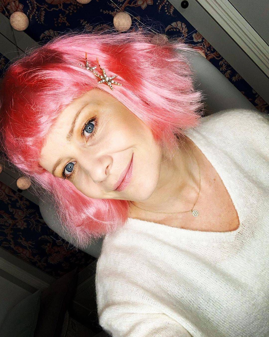 Małgorzata Kożuchowska w różowych włosach
