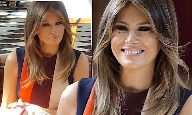 Melania Trump zaczarowała Brytyjczyków swoją szałową pasiastą sukienką od Victorii Beckham! Znamy jej cenę