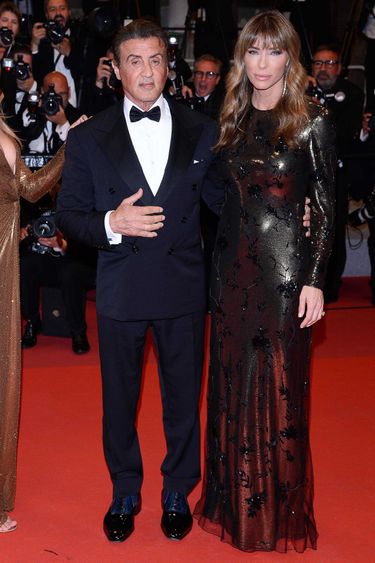 Sylvester Stallone i Jennifer Flavin - premiera filmu Rambo V w Cannes 2019
