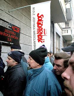 Protest pracowników wrocławskiej "Jedynki"