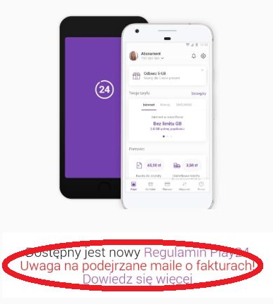 Sieć Play ostrzega przed fałszywymi fakturami. 