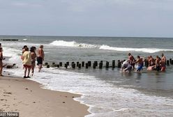 Akcja ratunkowa na plaży pod Darłowem. Ludzie utworzyli "łańcuch życia"
