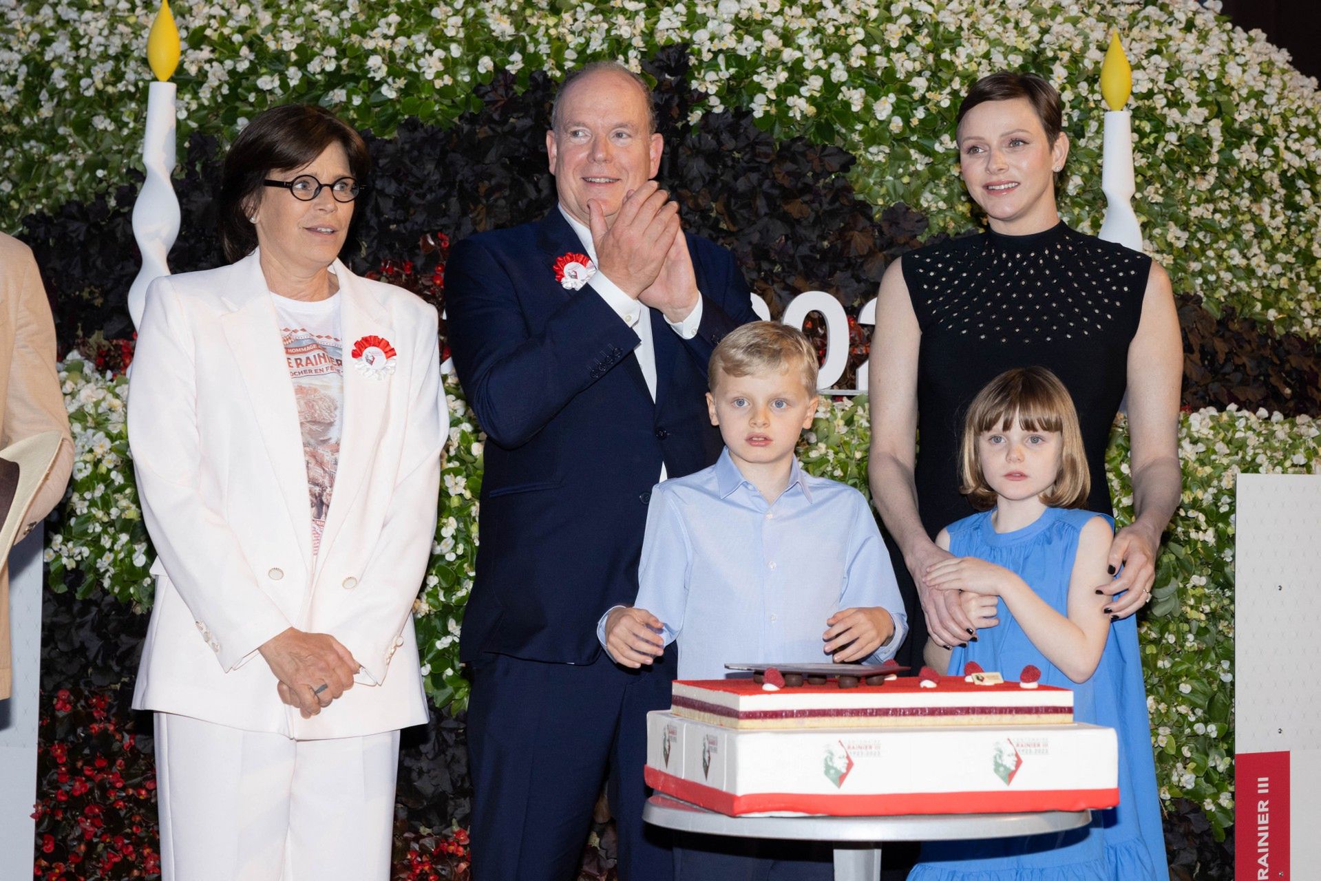 Książę Albert i Charlene z dziećmi - 100. urodziny Rainiera III (fot.ONS)