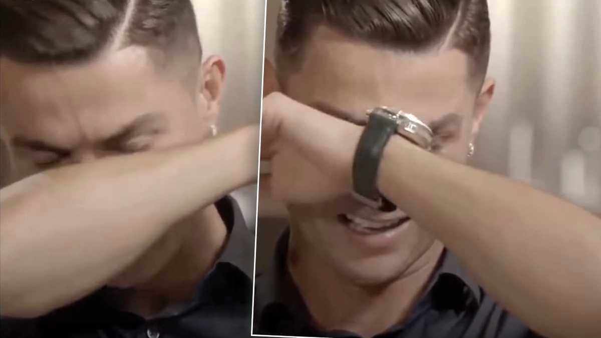 Zalany łzami Cristiano Ronaldo w śniadaniówce. Zobaczył nieznane nagranie z udziałem swojego ojca [WIDEO]