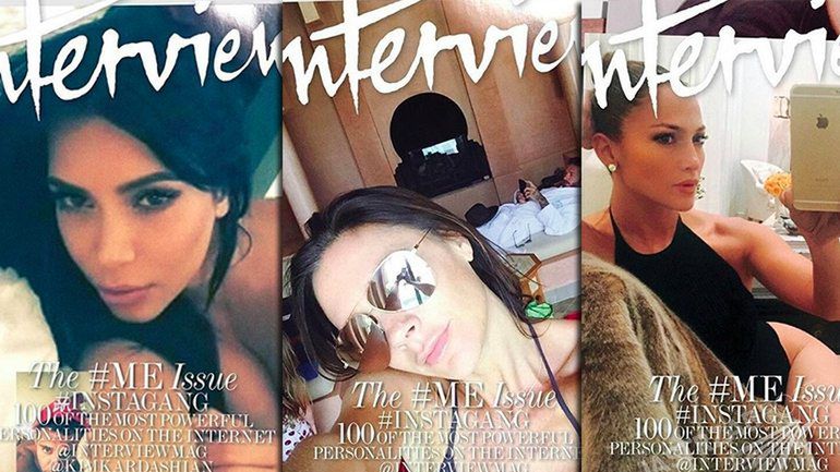 Osiem okładek Interview z selfie gwiazd - wrzesień 2015