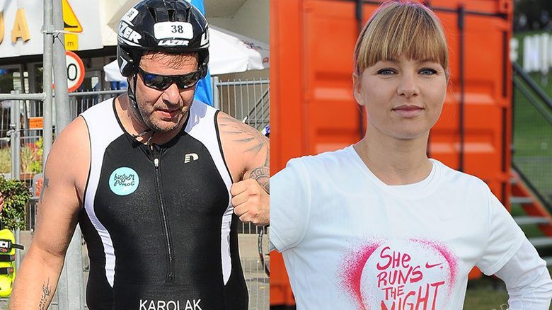 Tomasz Karolak i Katarzyna Bujakiewicz na kolarskim wyścigu DDTVN, fot. ONS